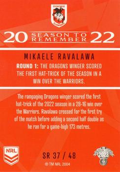 2023 NRL Traders Titanium - Season To Remember #SR37 Mikaele Ravalawa Back
